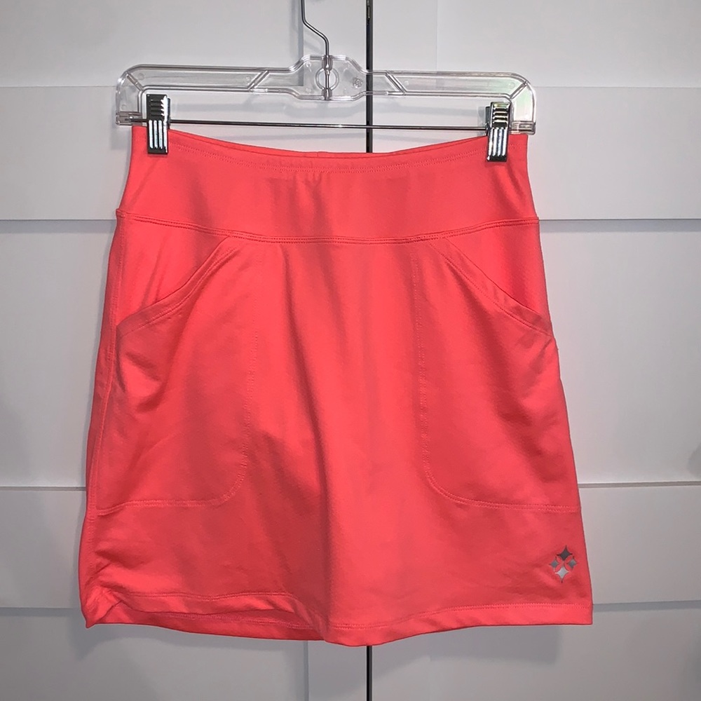 neon pink golf skirt